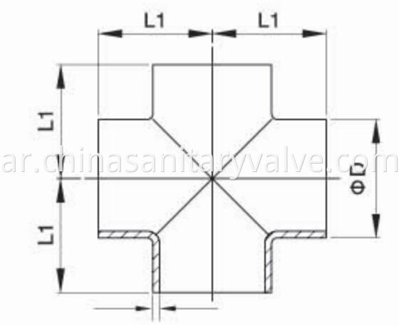 sanitary long welded cross